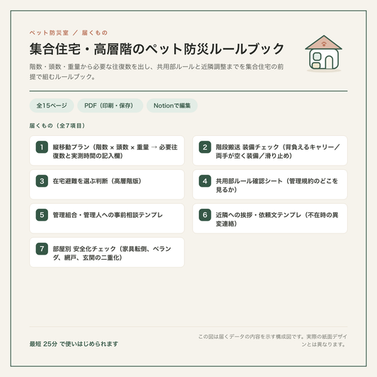 集合住宅・高層階のペット防災ルールブック 構成図