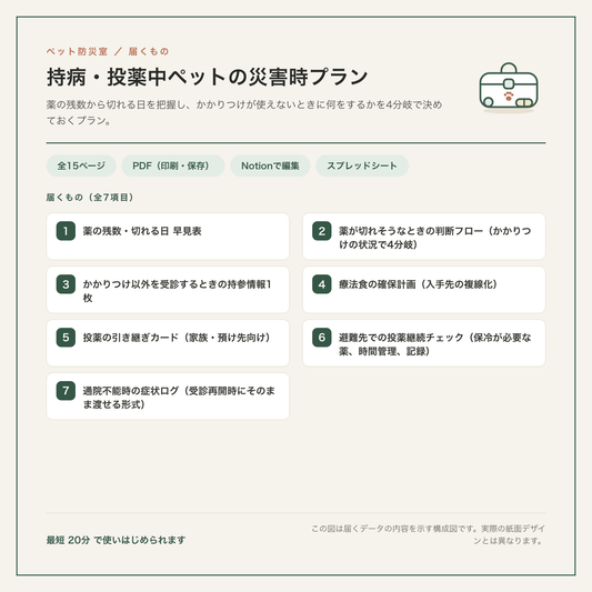 持病・投薬中ペットの災害時プラン 構成図