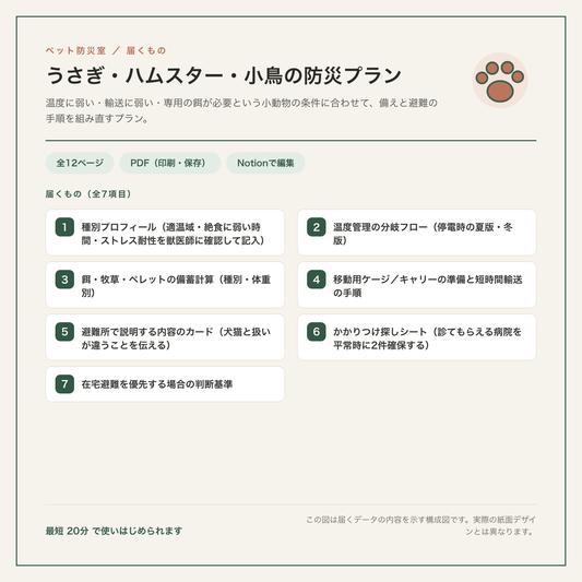 うさぎ・ハムスター・小鳥の防災プラン 構成図