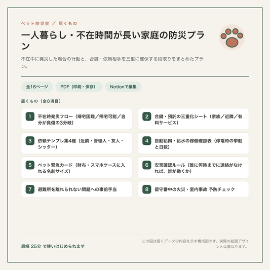 一人暮らし・不在時間が長い家庭の防災プラン 構成図
