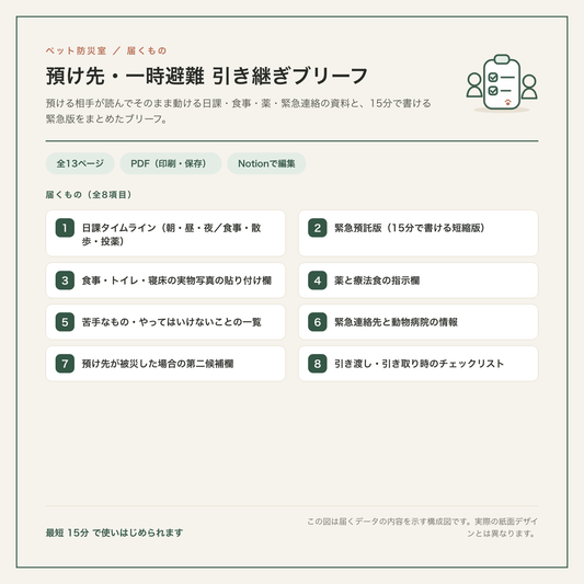 預け先・一時避難 引き継ぎブリーフ 構成図